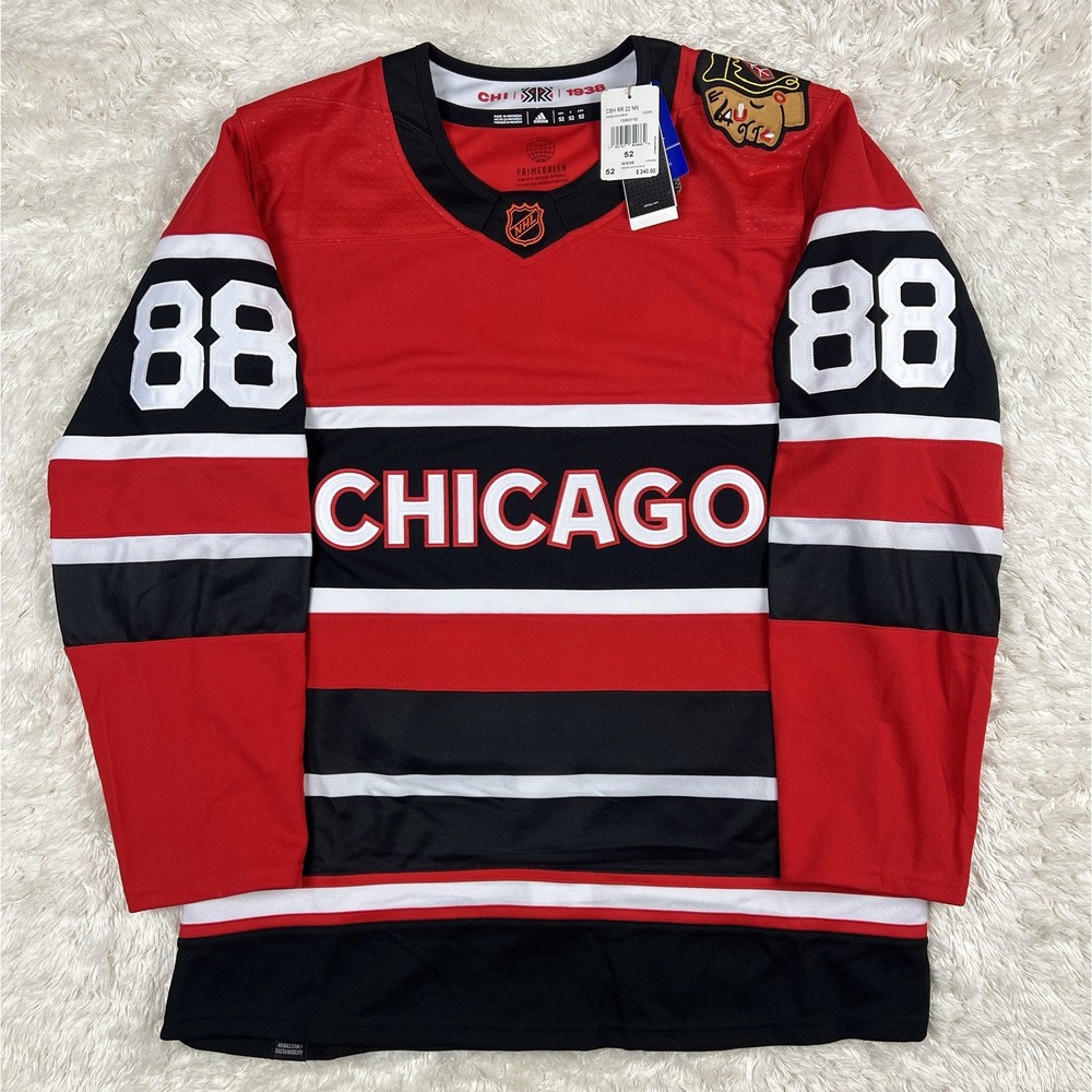 Adidas Authentic Patrick Kane Chicago Blackhawks Reverse Retro NHL Jersey Red 52